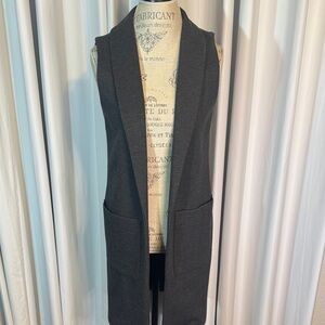 Topshop Gray Sleeveless Coat Vest
